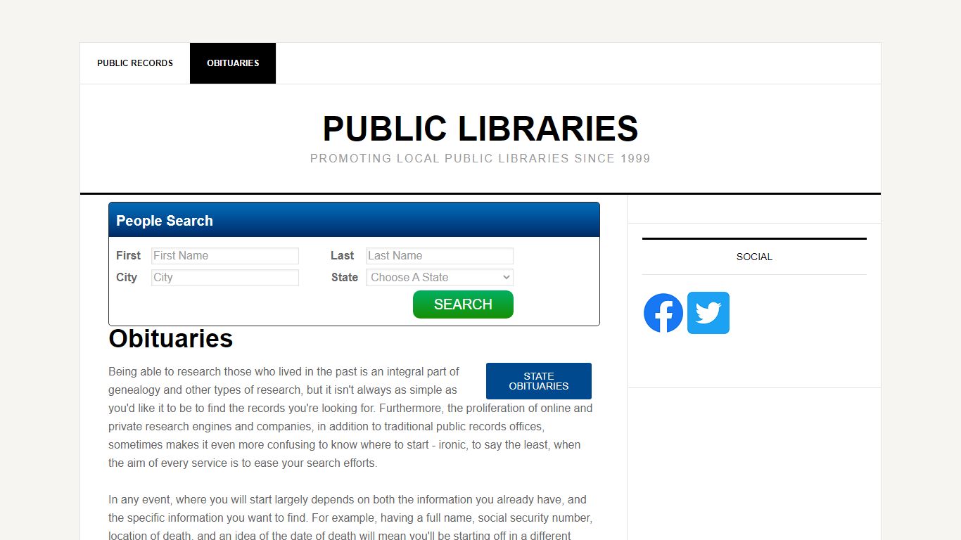 Obituaries - Public Libraries