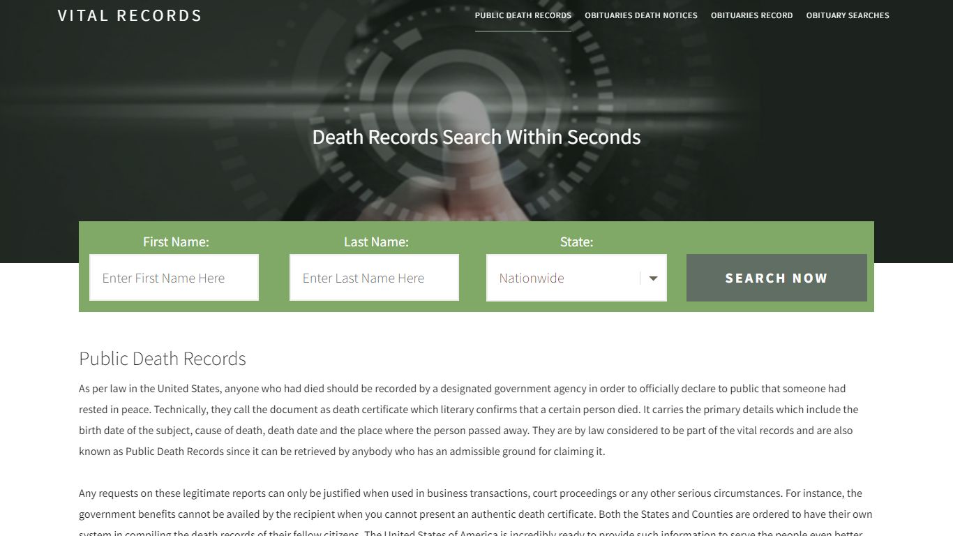 Public Death Records | Enter Name and Search | 14 Days Free
